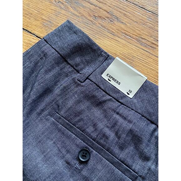 EXPRESS Gray Lightweight Cotton Cuffed Shorts sz 10 (NWT) - Picture 4 of 10